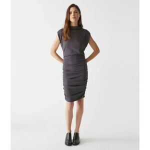 Michael Stars Gia Ribbed Power Shoulder Dress | Size XS